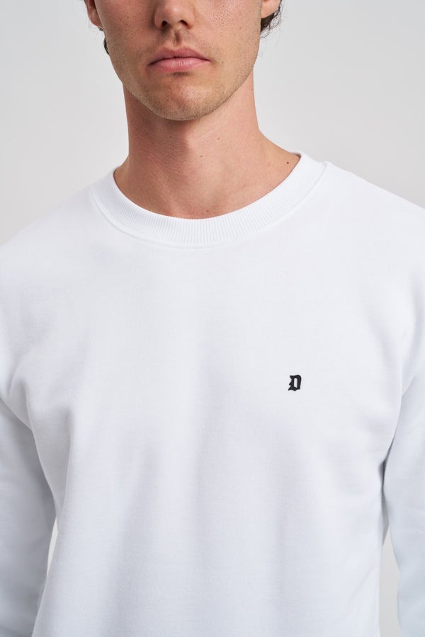 Regular crew neck cotton sweatshirt - 1
