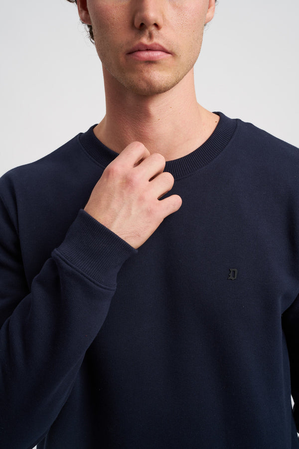 Regular crew neck cotton sweatshirt - 1