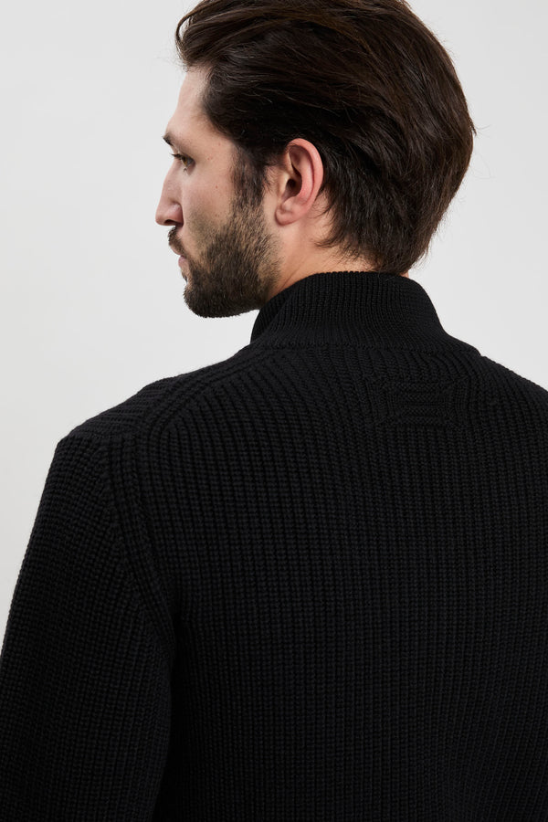 Cardigan con zip in lana merino - 5