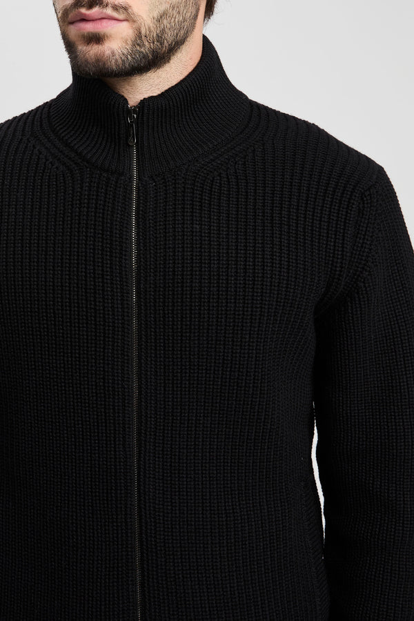 Cardigan con zip in lana merino - 7