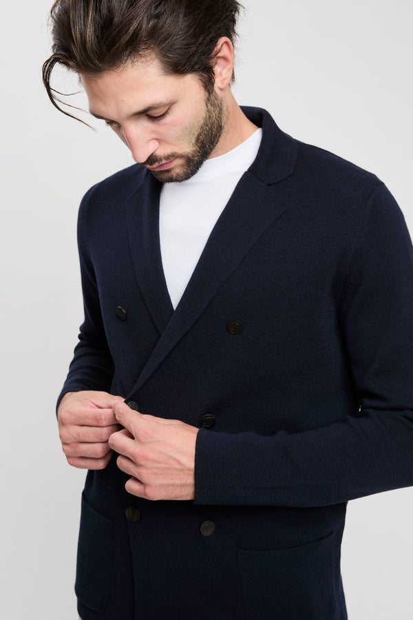 Zweireihiger Strickblazer - 2