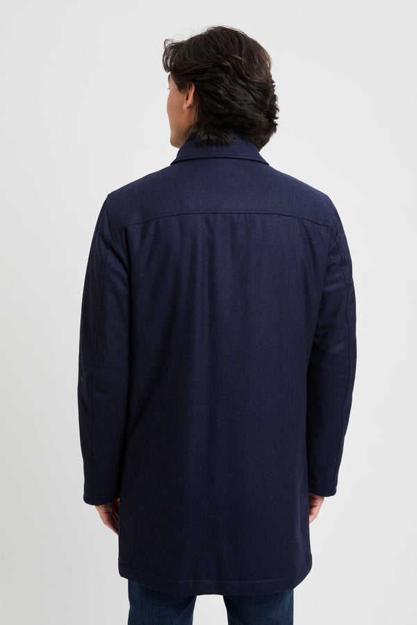 Morning Coat in Flanella di Lana Cardata - 4