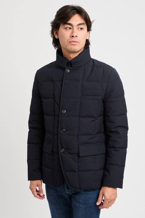 Piumino Corto Double Front in Canvas Mélange