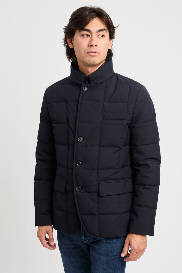 Piumino Corto Double Front in Canvas Mélange - 1