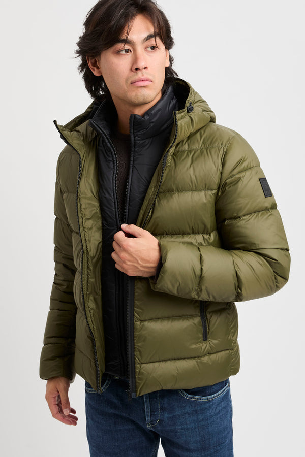 Double Front Daunenjacke aus kalandriertem Popeline - 6