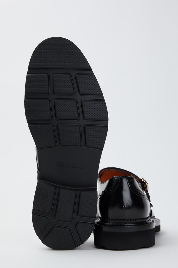 Doppia fibbia brogue in pelle - 6