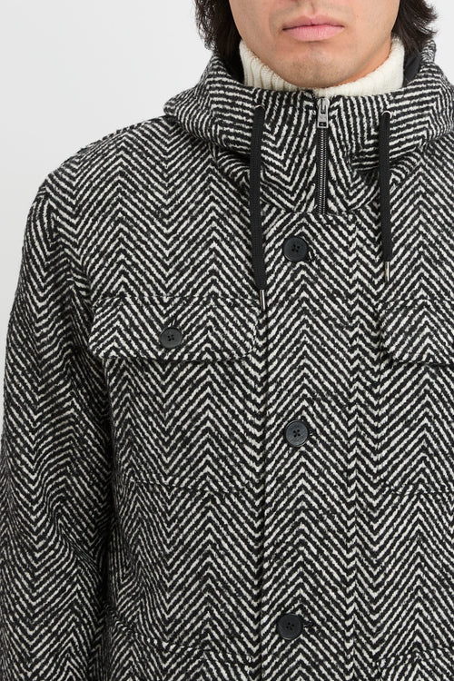 Parka lungo in Herringbone R-Wool-2