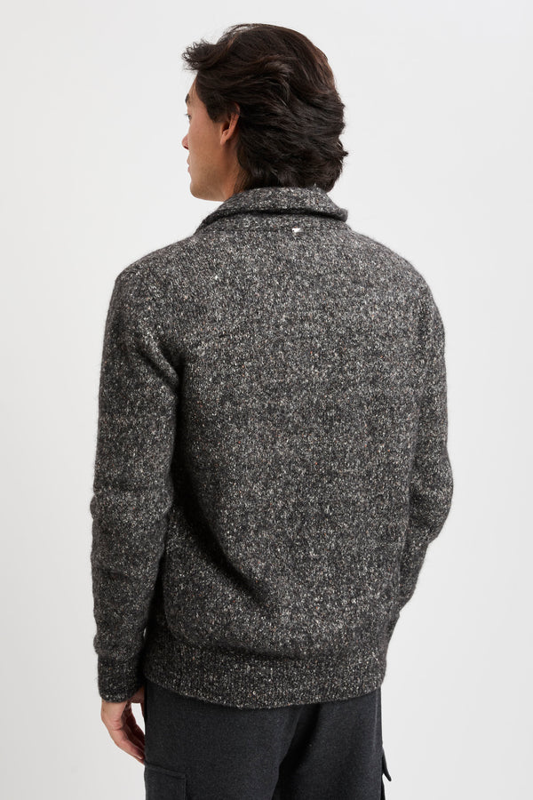 Strickjacke aus meliertem Wollmix - 5