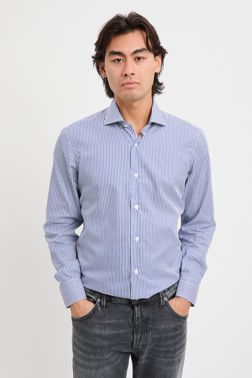 Camicia rigata in cotone