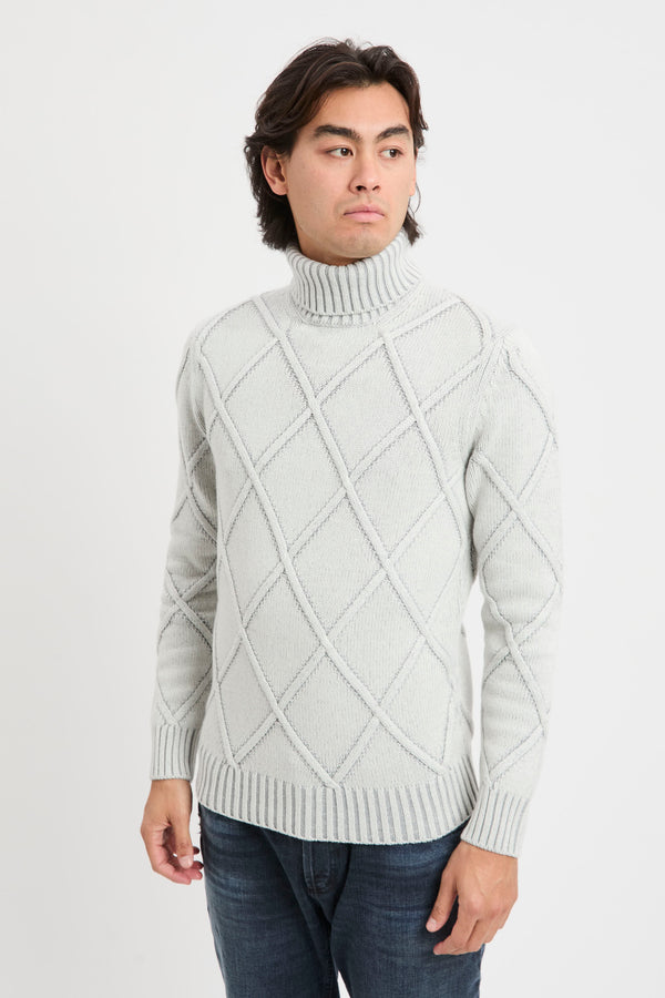 Rollkragenpullover aus Rauten-Jacquard - 1