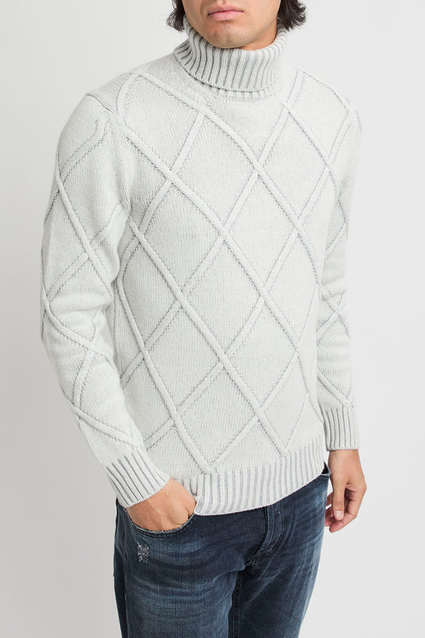 Rollkragenpullover aus Rauten-Jacquard - 2