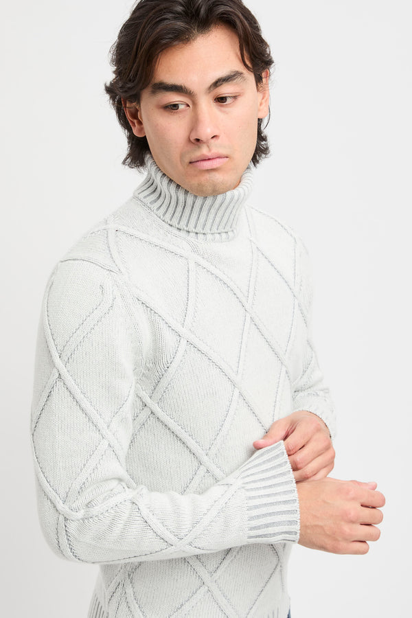 Rollkragenpullover aus Rauten-Jacquard - 6