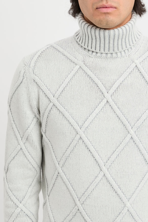 Rollkragenpullover aus Rauten-Jacquard - 7