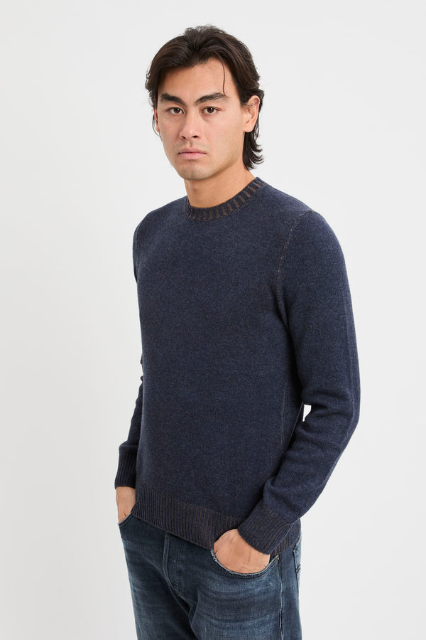 Maglia girocollo in misto lana e cashmere - 7