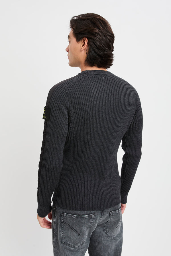 Pullover mit Rundhalsausschnitt aus Wolle und Nylon - 4