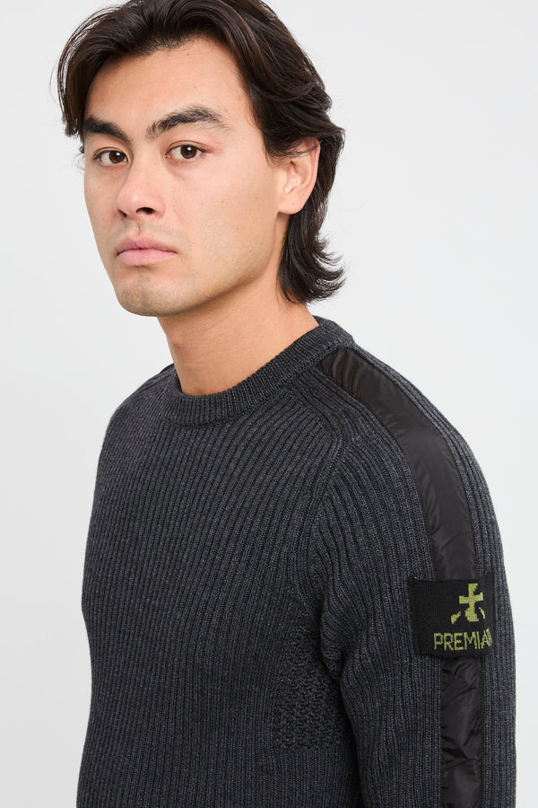 Pullover mit Rundhalsausschnitt aus Wolle und Nylon - 6