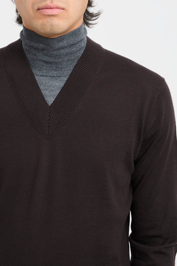 Maglia dolcevita con scollo a V - 2