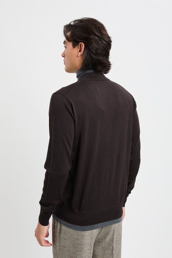 Maglia dolcevita con scollo a V - 4