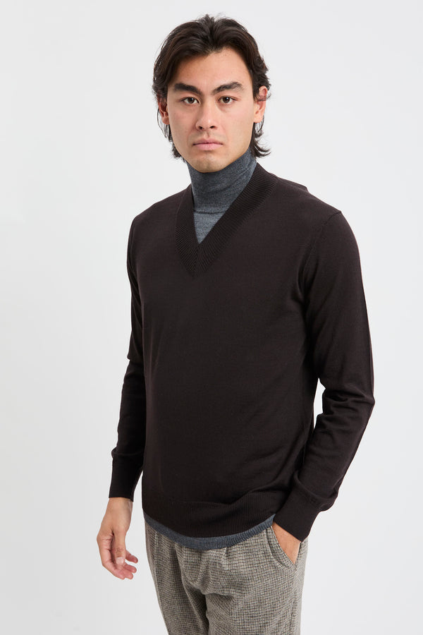 Maglia dolcevita con scollo a V - 1