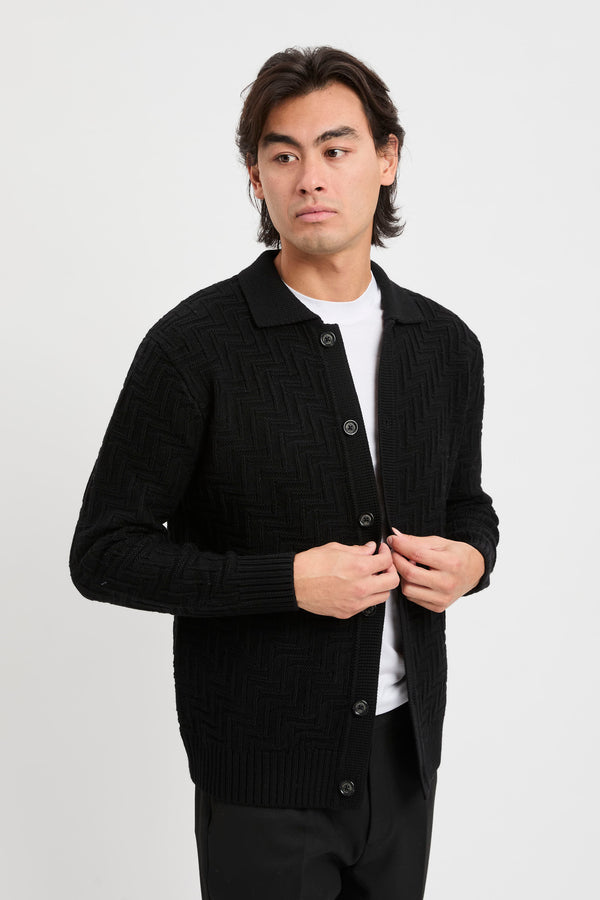 Diagonal stitch cardigan - 4