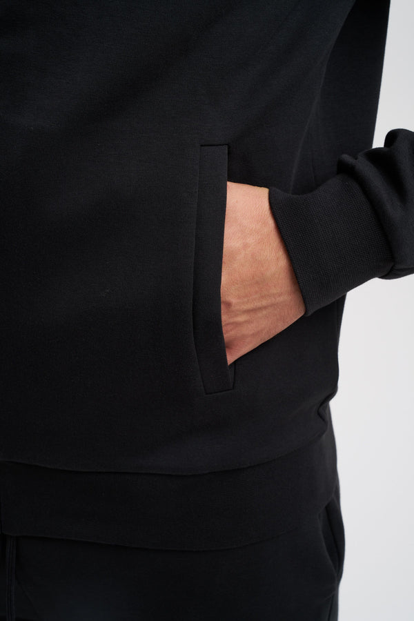 Full-zip, high-neck sweatshirt in interlock cotton blend with logo - 5