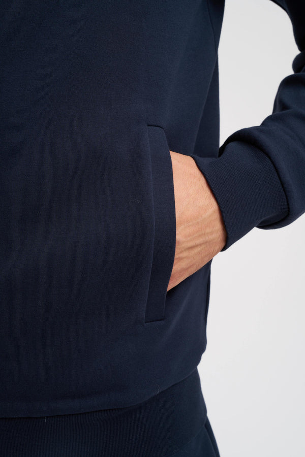 Full-zip, high-neck sweatshirt in interlock cotton blend with logo - 6