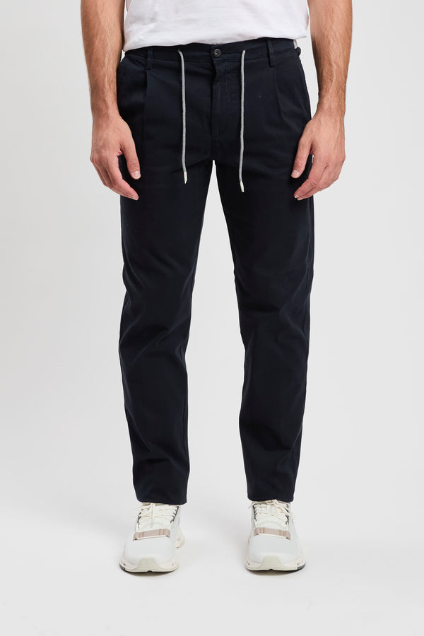 Pantalone con pince in cotone stretch - 2