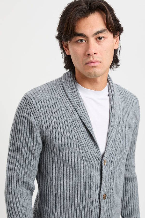 Cardigan con collo a scialle - 7