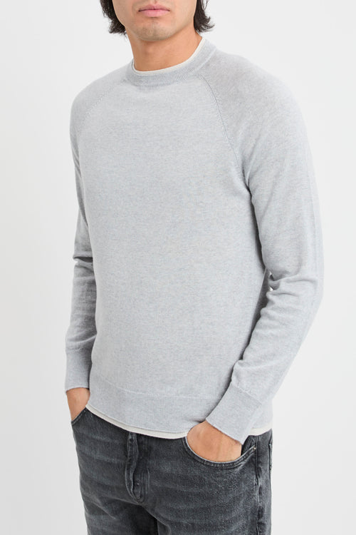 Crew neck sweater with contrasting profiles-2