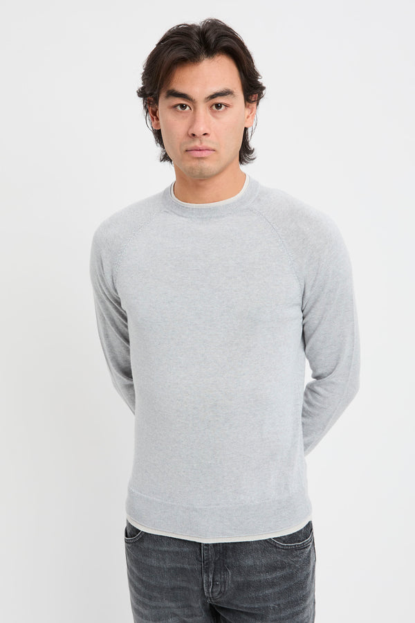 Rundhalspullover mit kontrastierenden Profilen - 3