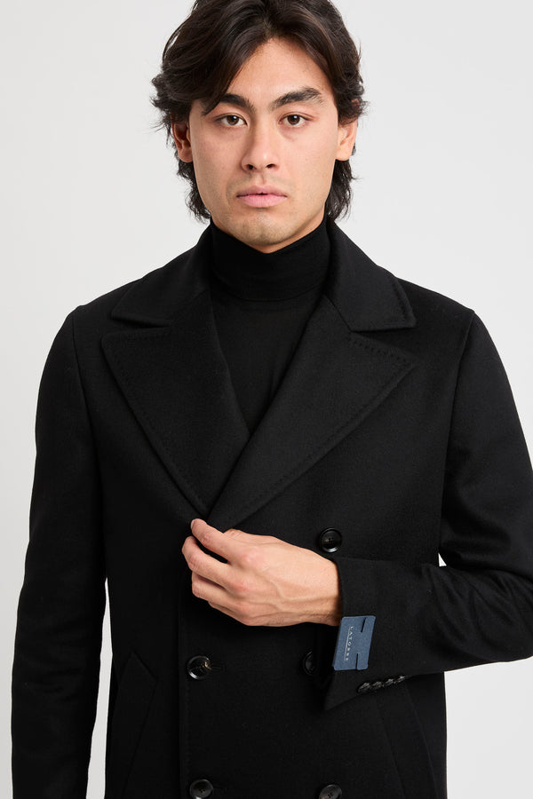 Cappotto doppiopetto in misto lana e cashmere - 7