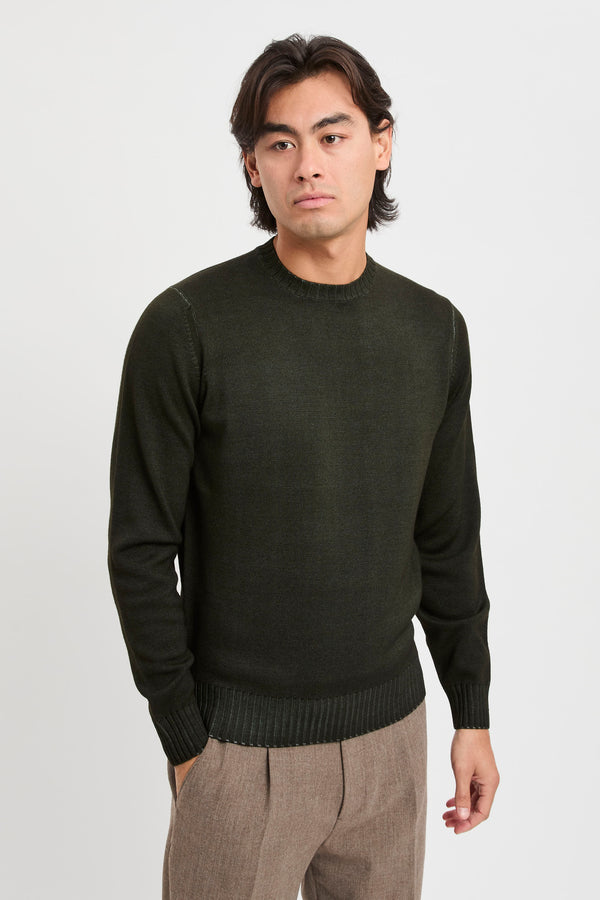 Rundhalsausschnitt aus Schurwolle - 1