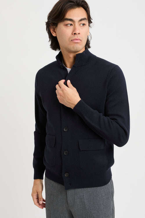 Cardigan with Milanese stitch buttons