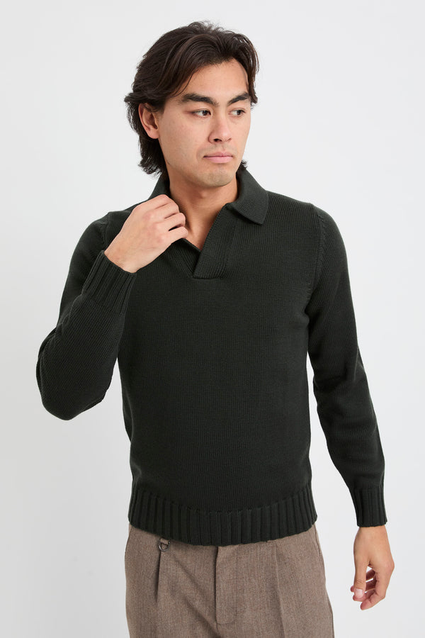 Gestricktes Poloshirt aus Schurwolle - 4