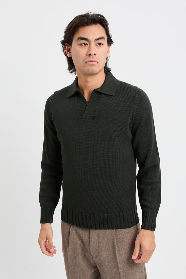 Gestricktes Poloshirt aus Schurwolle - 7