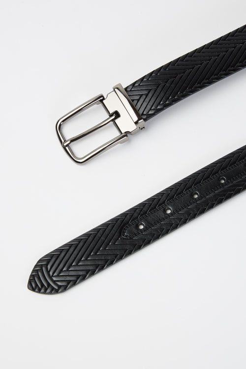 Cintura in pelle stampa intreccio