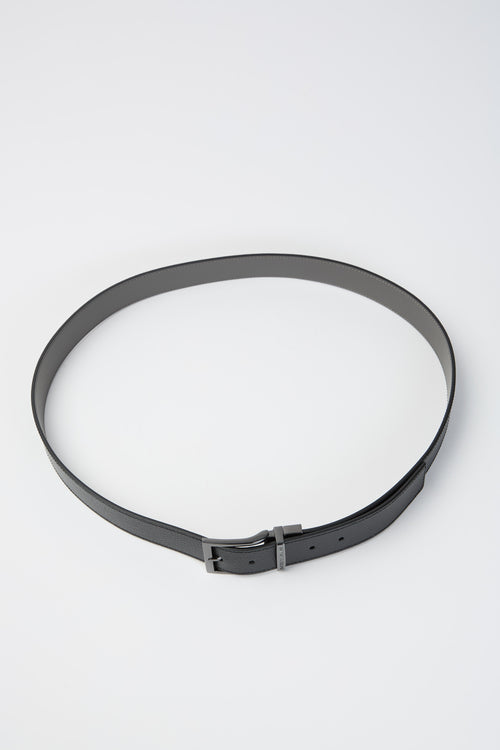 Cintura reversibile in pelle stampa palmellata-2