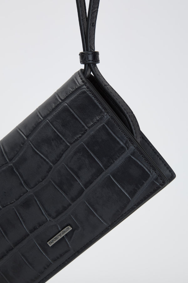 Tech case con tracolla in pelle stampa cocco - 2