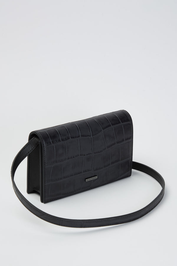 Tech case con tracolla in pelle stampa cocco - 3