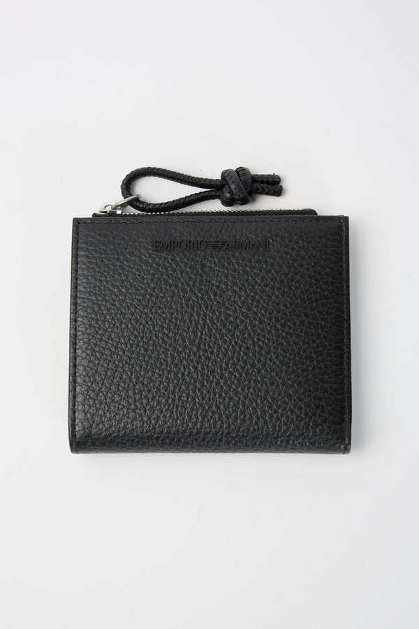 Zip-up card holder in tumbled leather - 1