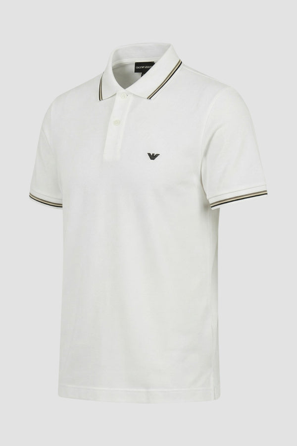 Polo slim fit in piquet stretch con micro Eagle - 2