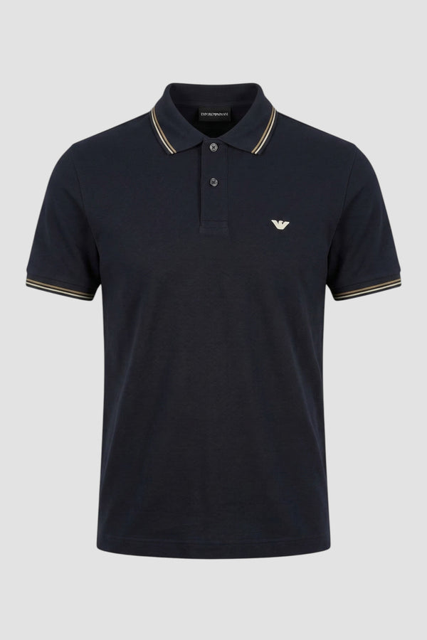 Schlank geschnittenes Poloshirt aus Stretch-Piqué mit Micro-Adler - 1