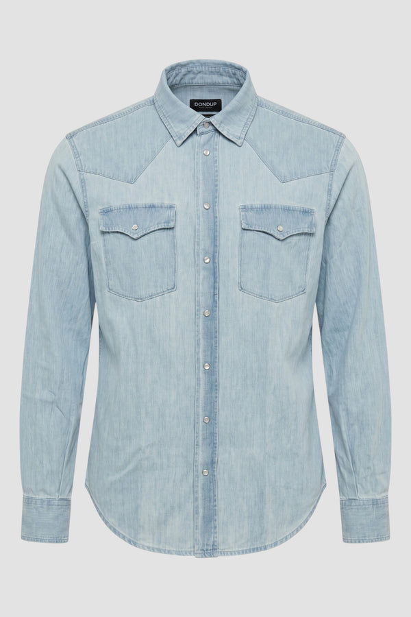 Camicia texana regular in denim - 1