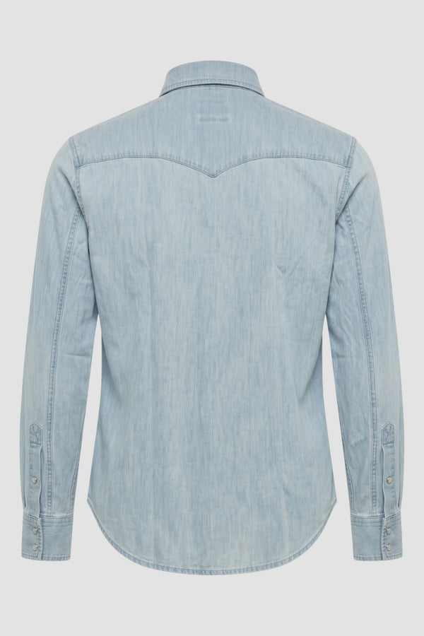 Camicia texana regular in denim - 3