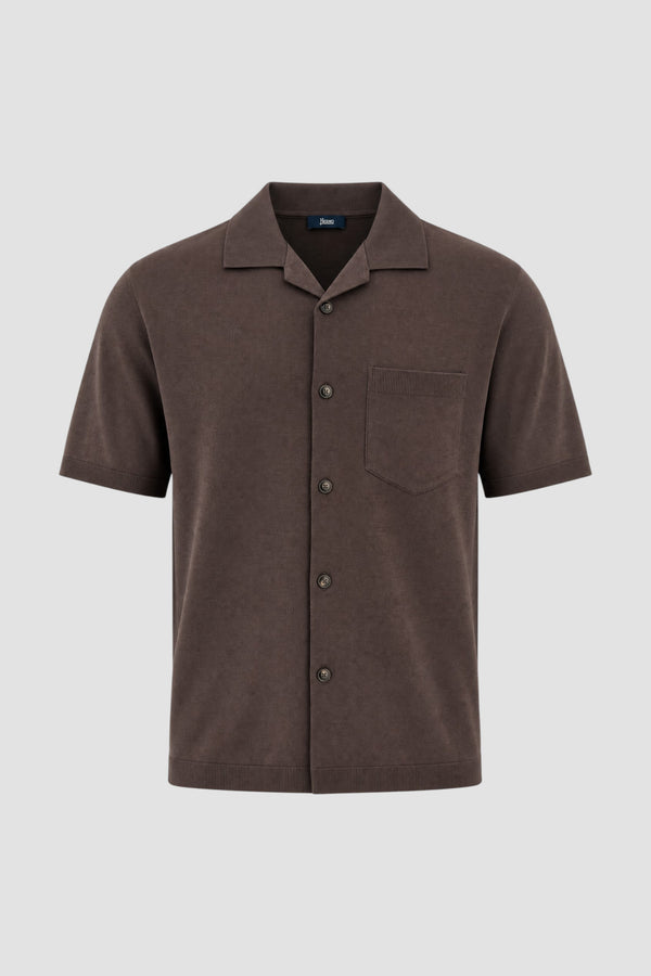 Camicia a maniche corte in jersey knit effect - 1