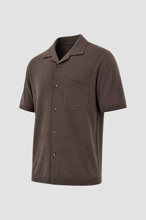 Camicia a maniche corte in jersey knit effect-2