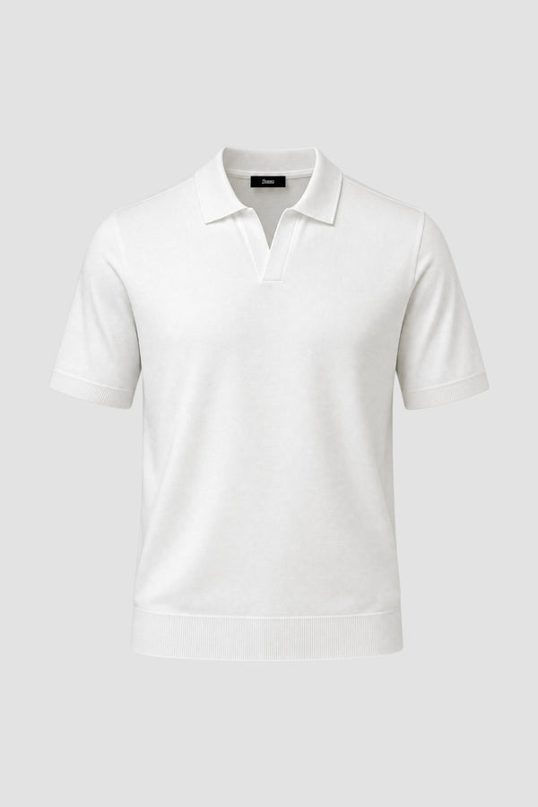 Polo in jersey knit effect - 1