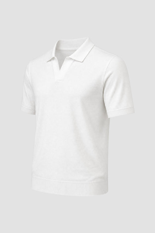 Polo in jersey knit effect-2