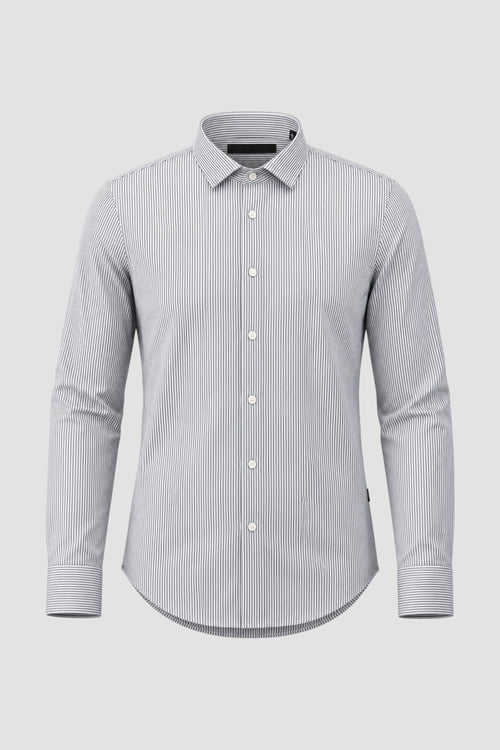 Oxford Jacquard Stripe Open Shirt