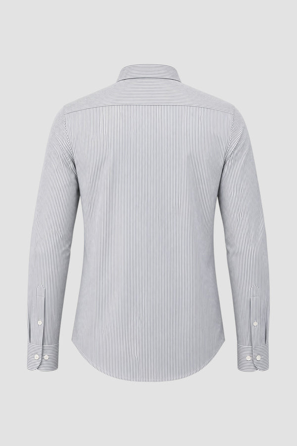 Oxford Jacquard Stripe Open Shirt - 3